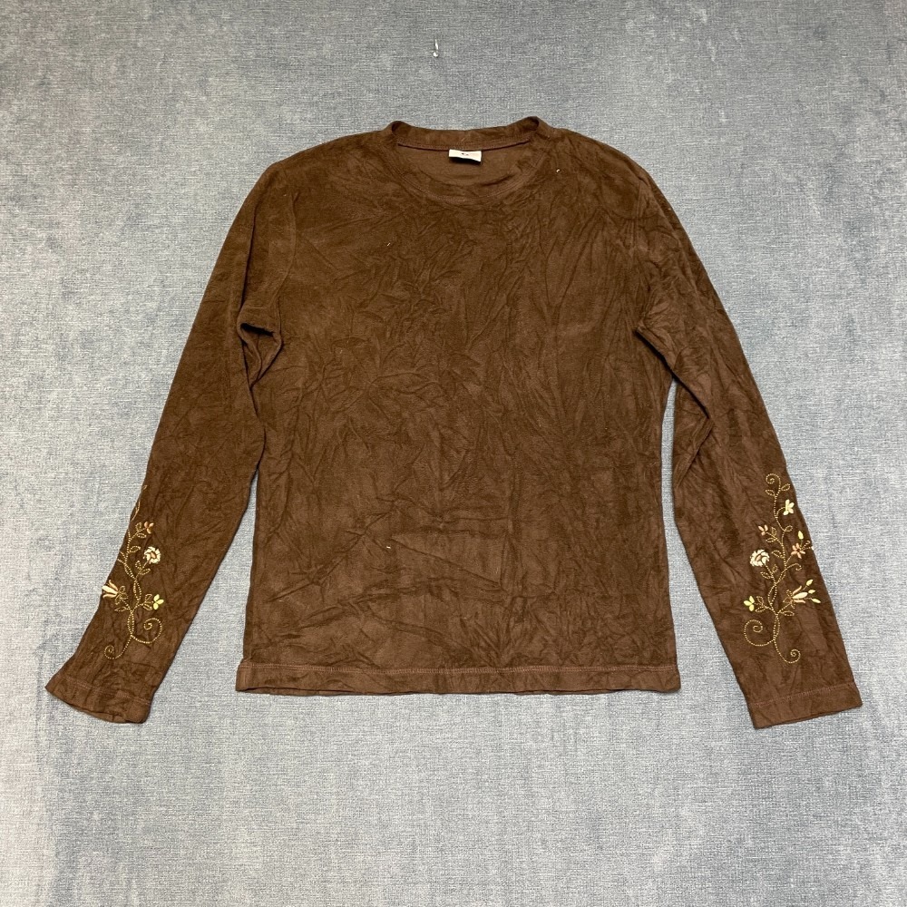 Columbia Sportswear Company Sweatshirt Womens Medium Brown Embroidered Winter
